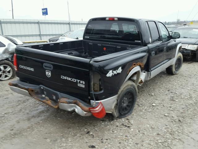 1D7HG48N34S665013 - 2004 DODGE DAKOTA QUA BLACK photo 4