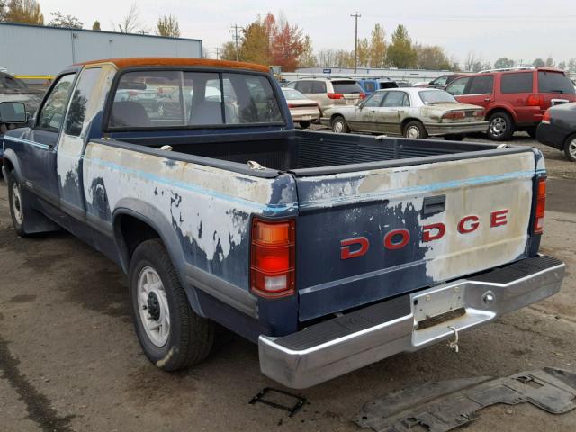 1B7FL23X9PS237574 - 1993 DODGE DAKOTA BLUE photo 3