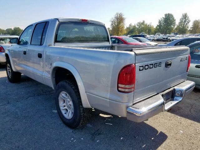 1B7HG2AN61S286687 - 2001 DODGE DAKOTA QUA SILVER photo 3