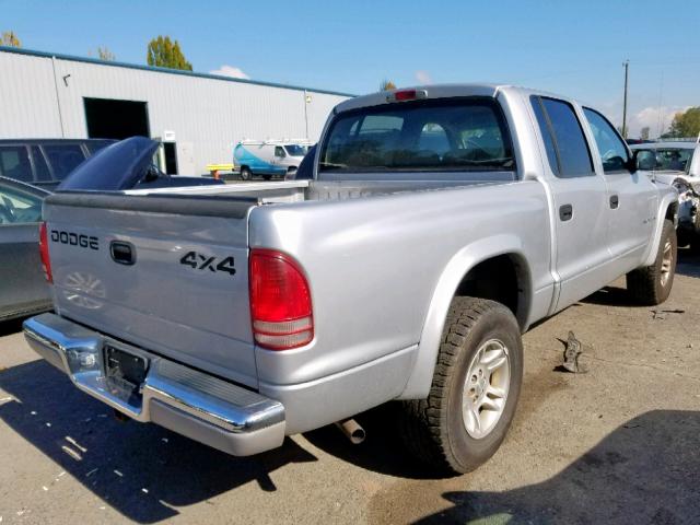 1B7HG2AN61S286687 - 2001 DODGE DAKOTA QUA SILVER photo 4