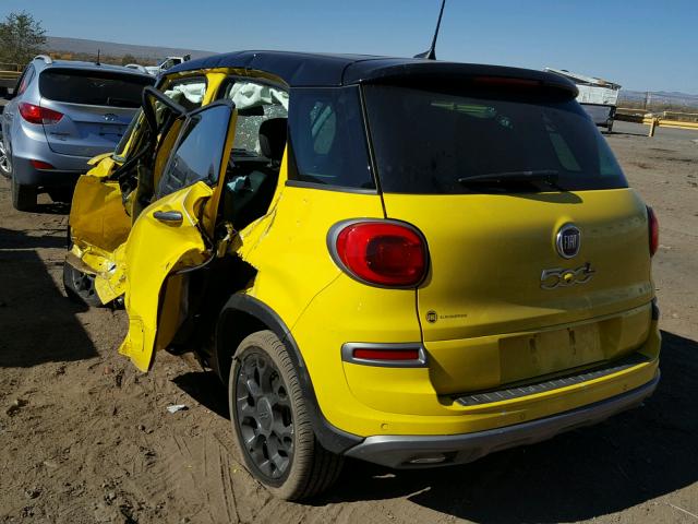 ZFBCFADH2JZ040890 - 2018 FIAT 500L TREKK YELLOW photo 3