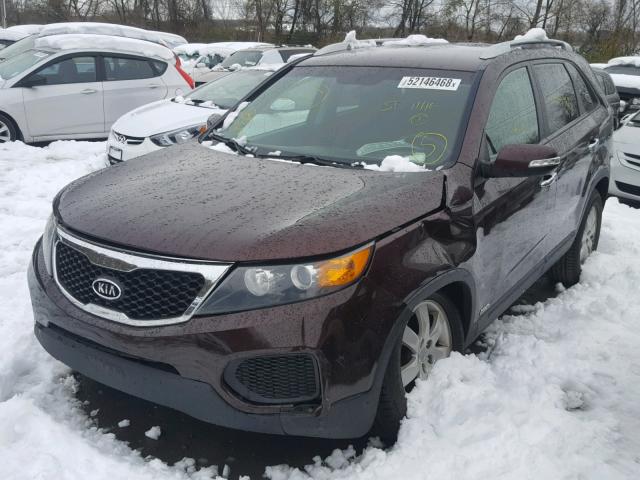 5XYKTDA27DG315143 - 2013 KIA SORENTO LX BURGUNDY photo 2