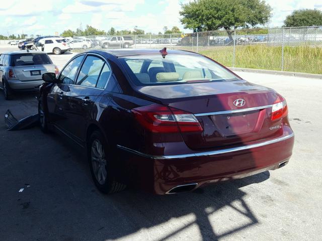 KMHGC4DDXCU175861 - 2012 HYUNDAI GENESIS 3. BURGUNDY photo 3