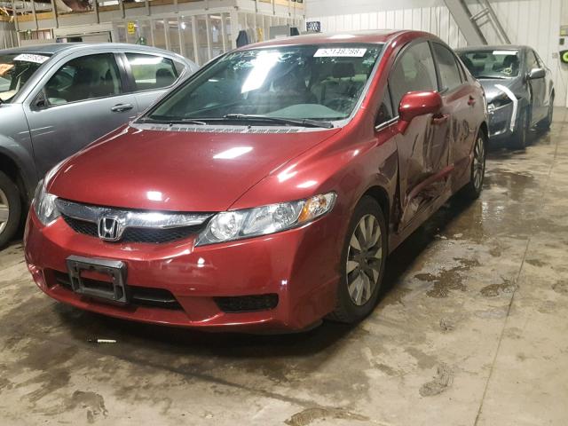 19XFA16999E002630 - 2009 HONDA CIVIC EXL RED photo 2