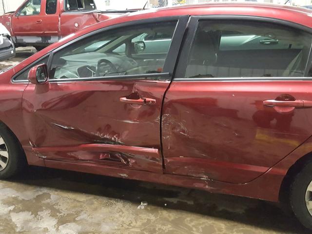 19XFA16999E002630 - 2009 HONDA CIVIC EXL RED photo 9