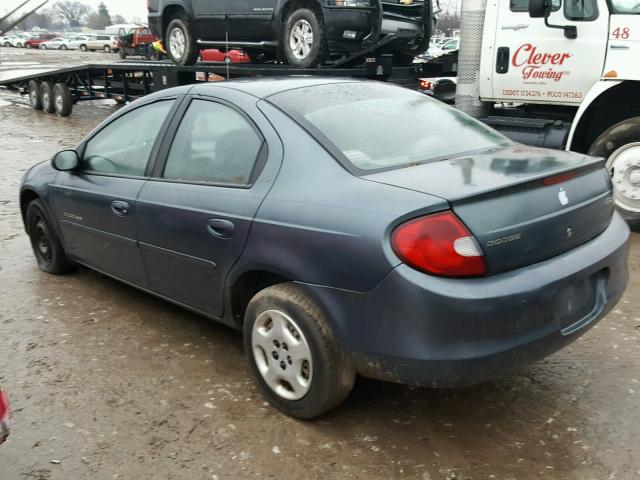 1B3ES46C41D136331 - 2001 DODGE NEON SE BLUE photo 3