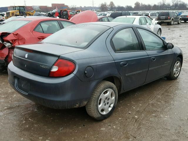 1B3ES46C41D136331 - 2001 DODGE NEON SE BLUE photo 4