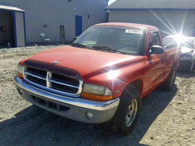 1B7FL26X7VS144514 - 1997 DODGE DAKOTA RED photo 2