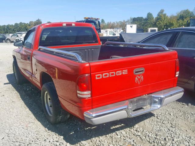 1B7FL26X7VS144514 - 1997 DODGE DAKOTA RED photo 3