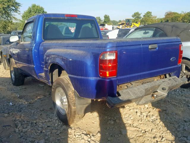 1FTYR10U23PB75976 - 2003 FORD RANGER BLUE photo 3