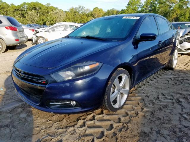 1C3CDFCB4DD326274 - 2013 DODGE DART LIMIT BLUE photo 2