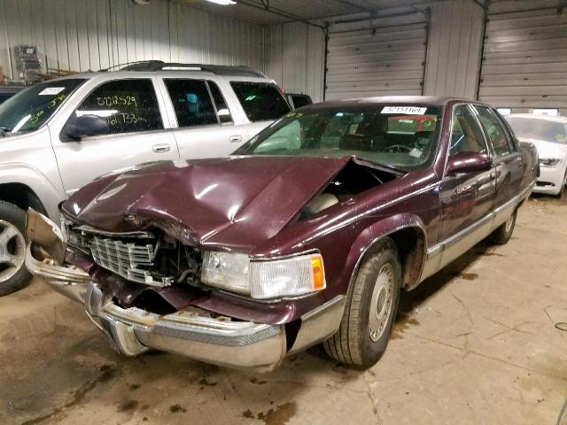 1G6DW52P11R714066 - 1996 CADILLAC FLEETWOOD BURGUNDY photo 2