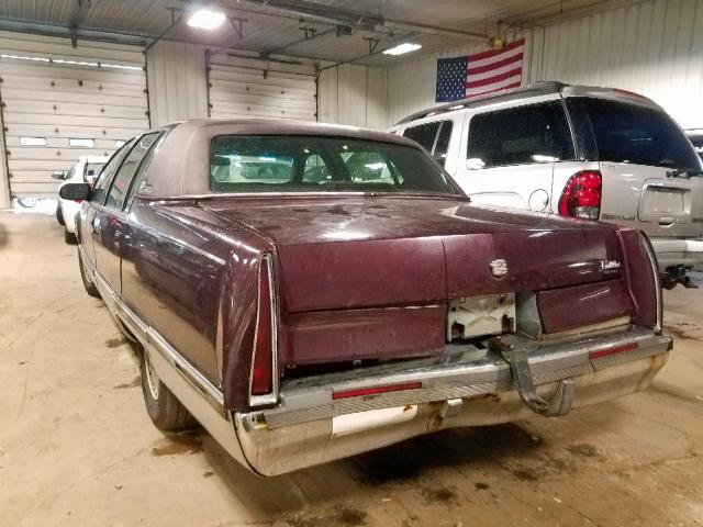 1G6DW52P11R714066 - 1996 CADILLAC FLEETWOOD BURGUNDY photo 3