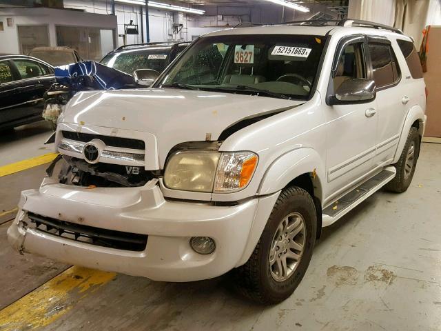 5TDBT48A07S286802 - 2007 TOYOTA SEQUOIA LI WHITE photo 2