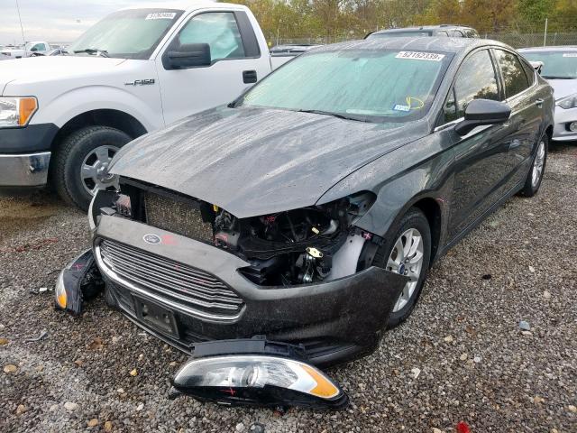 1FA6P0G73F5115959 - 2015 FORD FUSION S GRAY photo 2