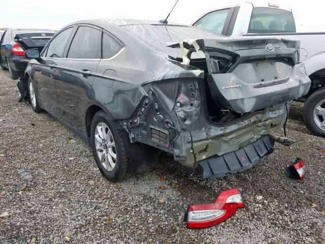 1FA6P0G73F5115959 - 2015 FORD FUSION S GRAY photo 3