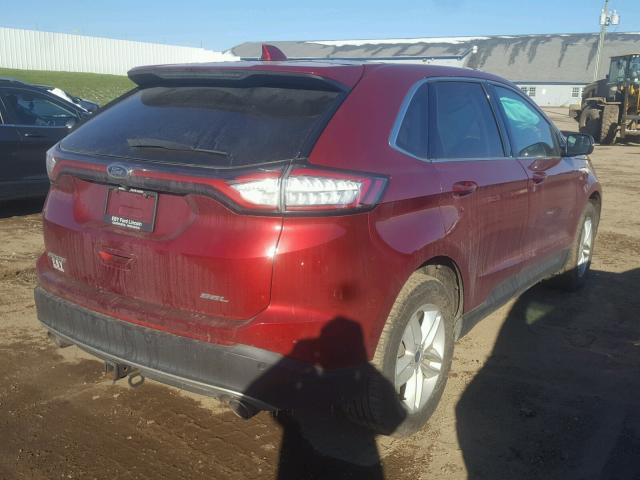 2FMTK3J8XFBB37723 - 2015 FORD EDGE SEL RED photo 4