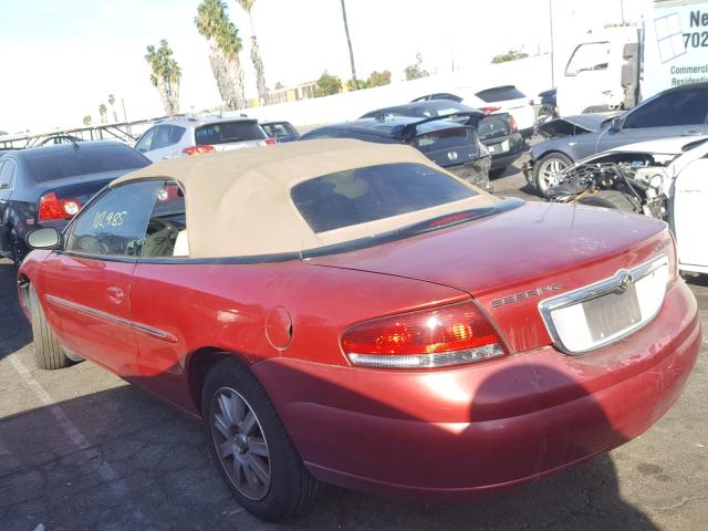 1C3EL65R46N163273 - 2006 CHRYSLER SEBRING LI RED photo 3