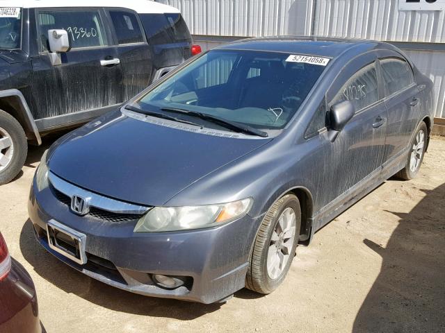 19XFA1F91AE038249 - 2010 HONDA CIVIC EXL GRAY photo 2