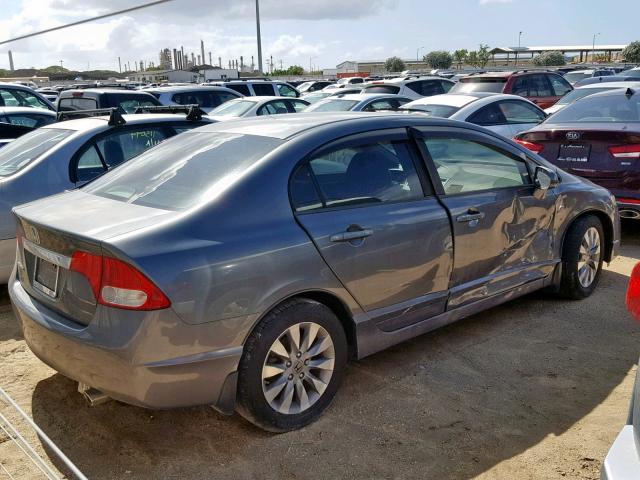 19XFA1F91AE038249 - 2010 HONDA CIVIC EXL GRAY photo 4