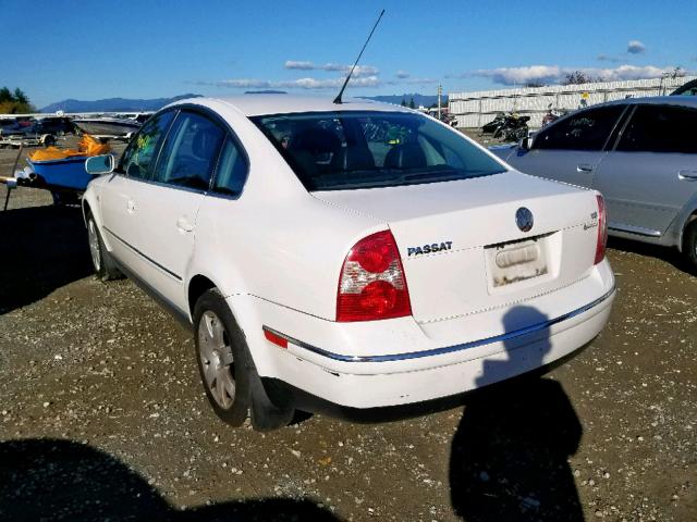 WVWTH63B13P033512 - 2003 VOLKSWAGEN PASSAT GLX WHITE photo 3