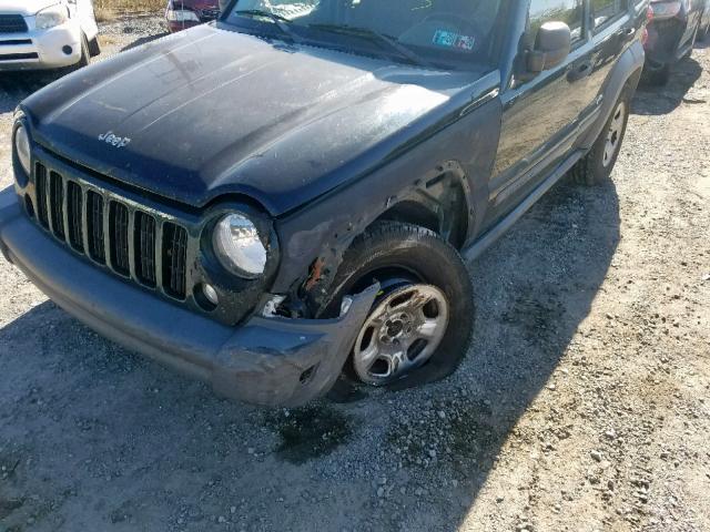 1J4GL48K65W714717 - 2005 JEEP LIBERTY SP GREEN photo 9