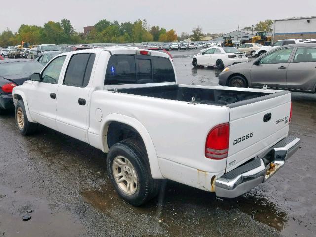 1D7HL48X33S341930 - 2003 DODGE DAKOTA QUA WHITE photo 3