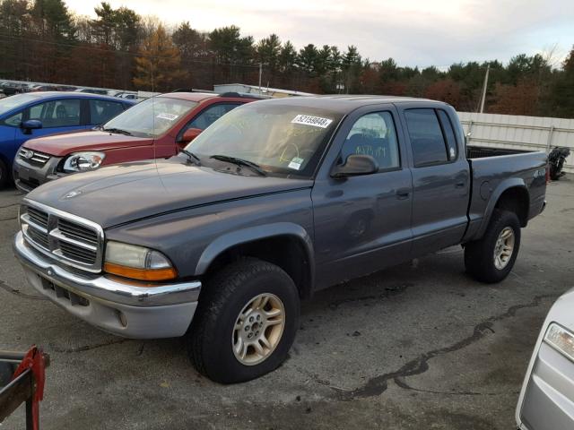 1D7HG48N04S537263 - 2004 DODGE DAKOTA QUA GRAY photo 2