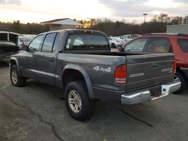 1D7HG48N04S537263 - 2004 DODGE DAKOTA QUA GRAY photo 3