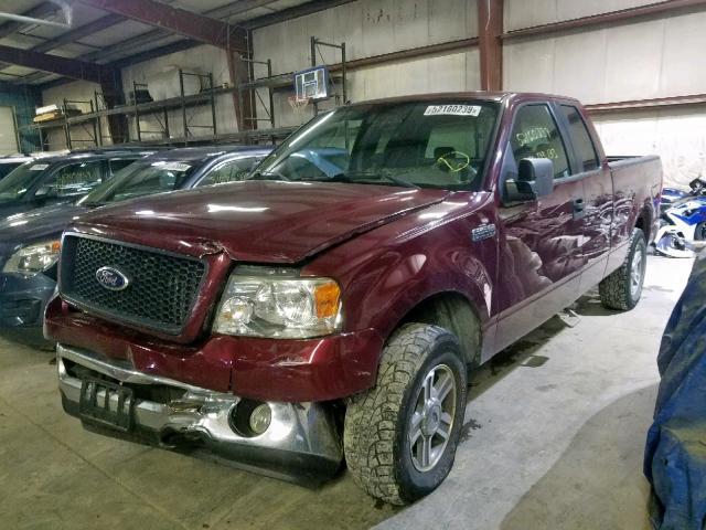 1FTPX14V96NB07517 - 2006 FORD F150 MAROON photo 2