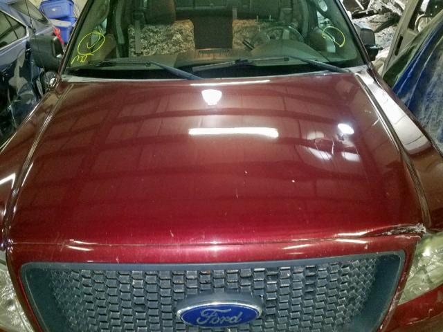 1FTPX14V96NB07517 - 2006 FORD F150 MAROON photo 7