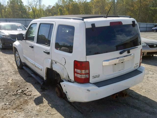 1J8GN58K78W113013 - 2008 JEEP LIBERTY LI WHITE photo 3