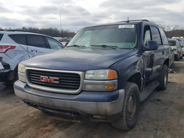 1GKEK13Z52J286901 - 2002 GMC YUKON BLUE photo 2