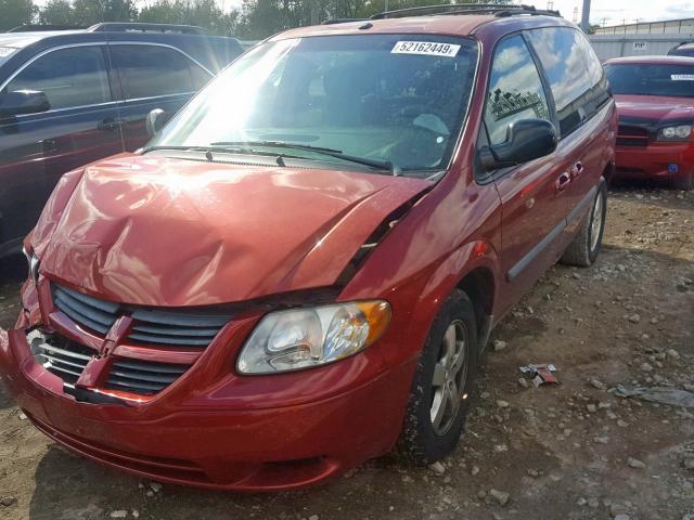 1D4GP45R87B137231 - 2007 DODGE CARAVAN SX MAROON photo 2