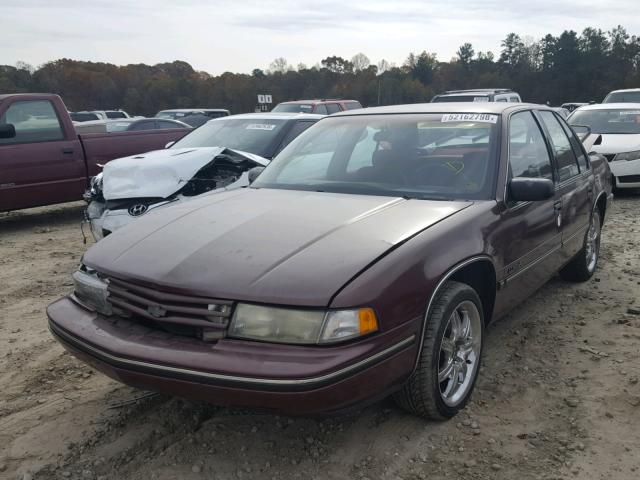 2G1WL54T6N1131747 - 1992 CHEVROLET LUMINA MAROON photo 2