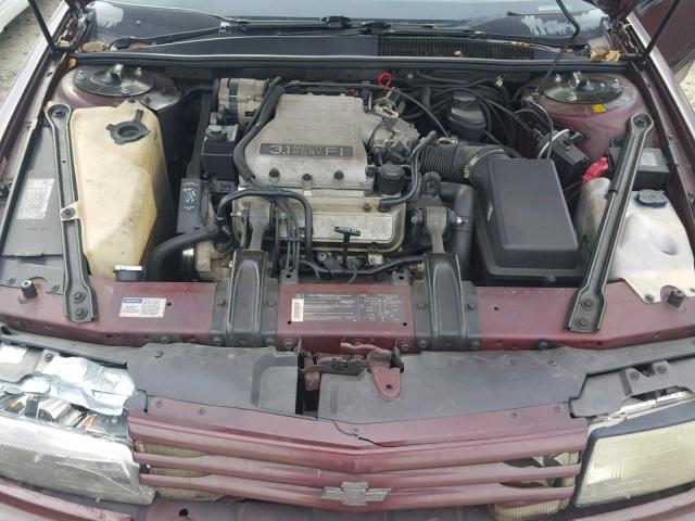 2G1WL54T6N1131747 - 1992 CHEVROLET LUMINA MAROON photo 7