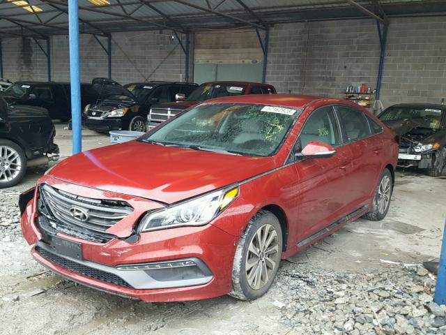 5NPE34AF8FH102181 - 2015 HYUNDAI SONATA SPO BURGUNDY photo 2