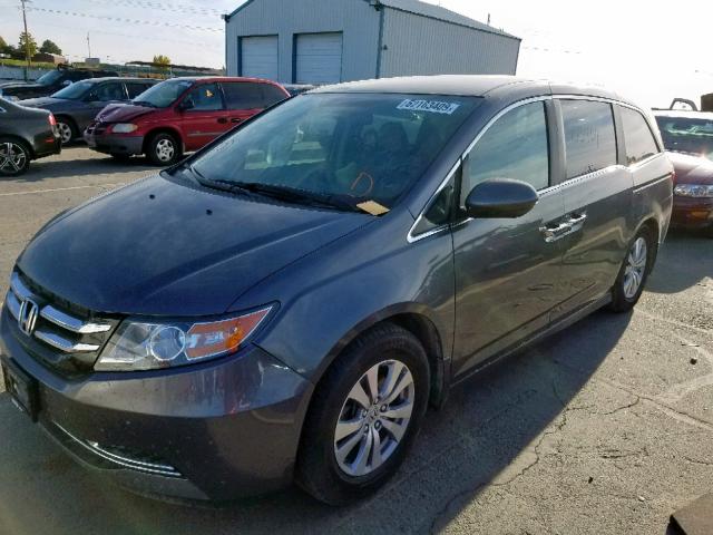 5FNRL5H40EB047797 - 2014 HONDA ODYSSEY EX GRAY photo 2