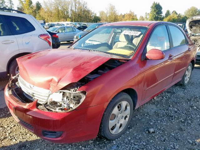 KNAFE222395668118 - 2009 KIA SPECTRA EX RED photo 2