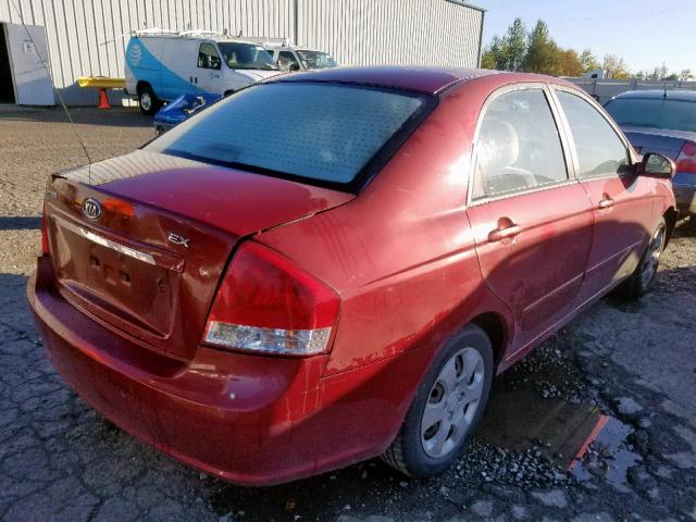 KNAFE222395668118 - 2009 KIA SPECTRA EX RED photo 4