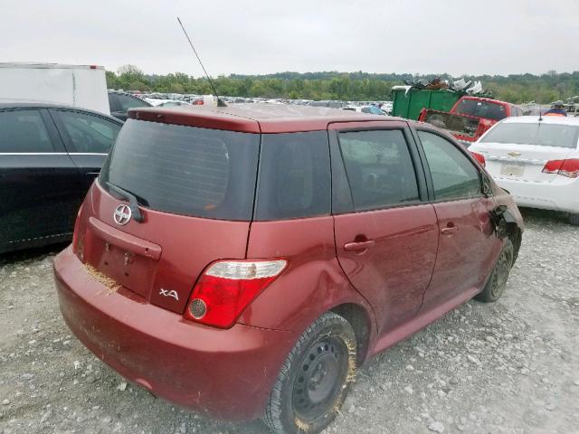 JTKKT624960133098 - 2006 TOYOTA SCION XA RED photo 4