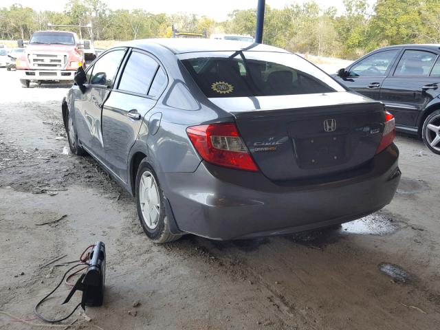 2HGFB2F69CH549029 - 2012 HONDA CIVIC HF GRAY photo 3