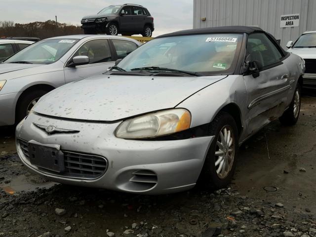 1C3EL45UX1N646574 - 2001 CHRYSLER SEBRING LX SILVER photo 2