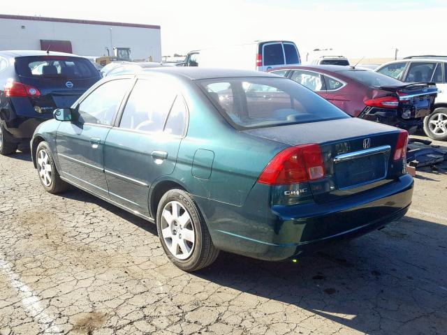 2HGES26731H517422 - 2001 HONDA CIVIC EX GREEN photo 3