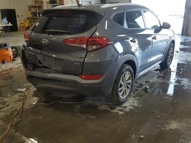 KM8J3CA41HU393778 - 2017 HYUNDAI TUCSON LIM GRAY photo 4