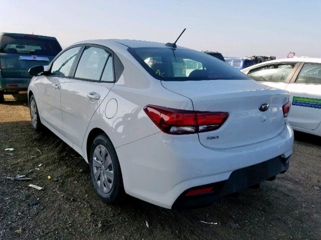 3KPA24AB1KE179889 - 2019 KIA RIO S WHITE photo 3