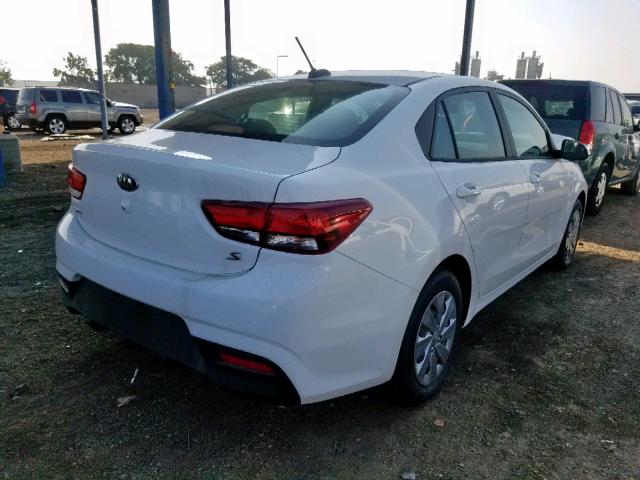 3KPA24AB1KE179889 - 2019 KIA RIO S WHITE photo 4