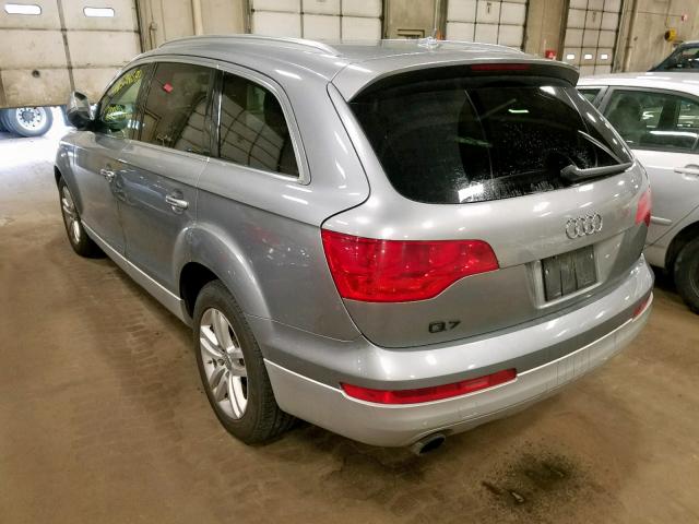 WA1AV94L77D009788 - 2007 AUDI Q7 4.2 QUA SILVER photo 3