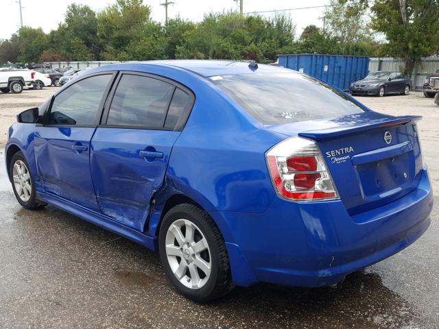 3N1AB6AP2BL673183 - 2011 NISSAN SENTRA 2.0 BLUE photo 3