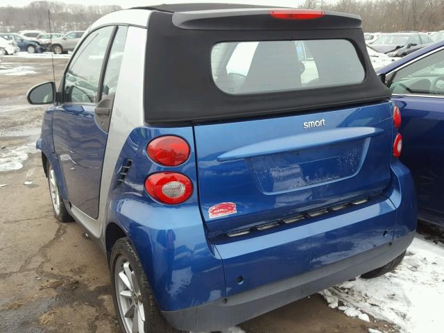 WMEEK31X98K129384 - 2008 SMART FORTWO PAS 蓝色 照片 3